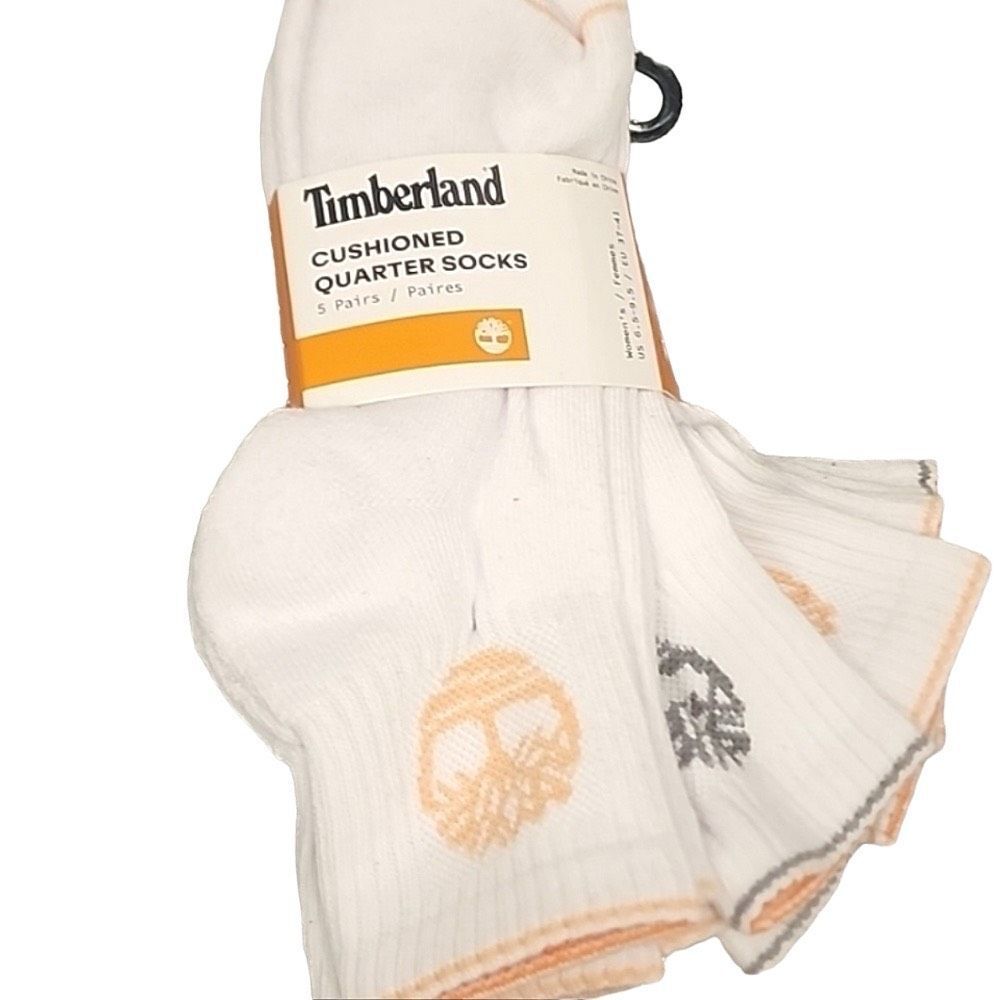 Timberland Logo Cushioned Quarter Socks- 5 Pair